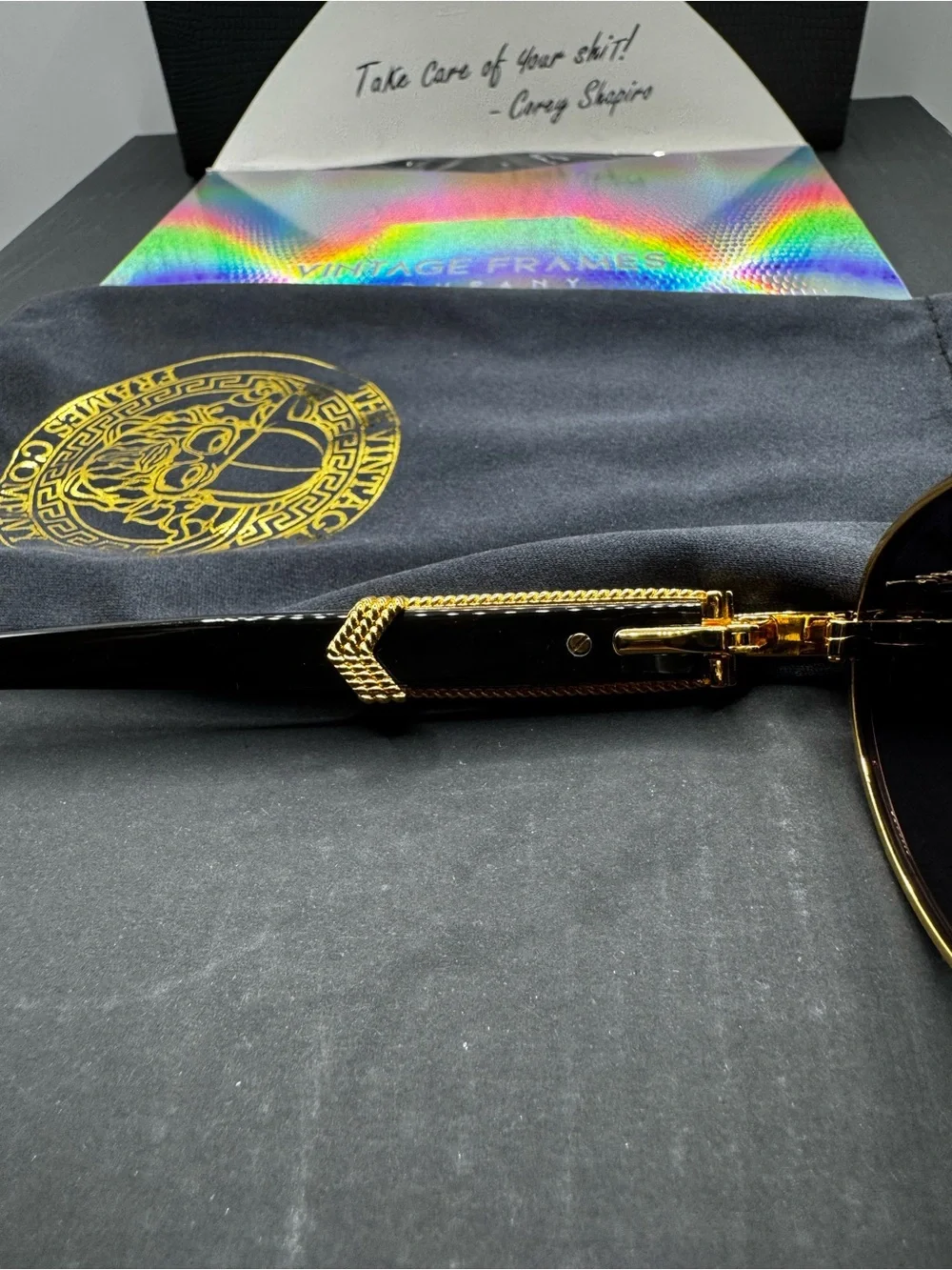 1 of 1 Vintage Frames Co Buffalo Horn Sunglasses | Black & White Split Buffs 24K